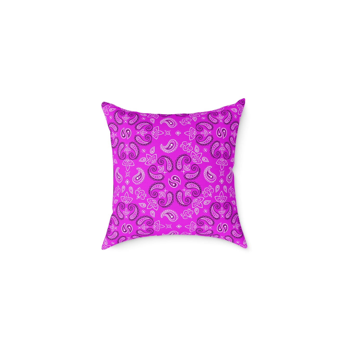 Purple Paisley Pattern Pillow | Square Poly Canvas Pillow