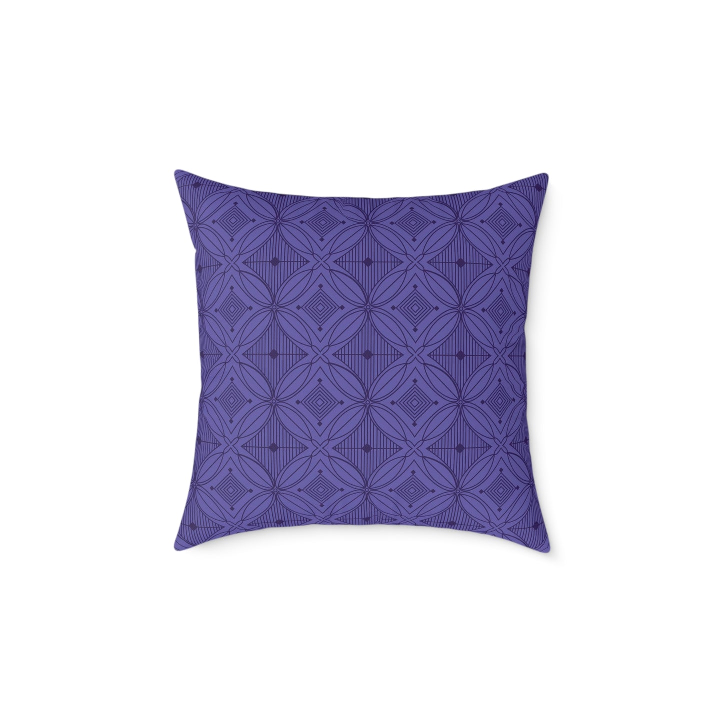 Geometric Mosaic Pattern Square Poly Canvas Pillow | Purple Tile Design