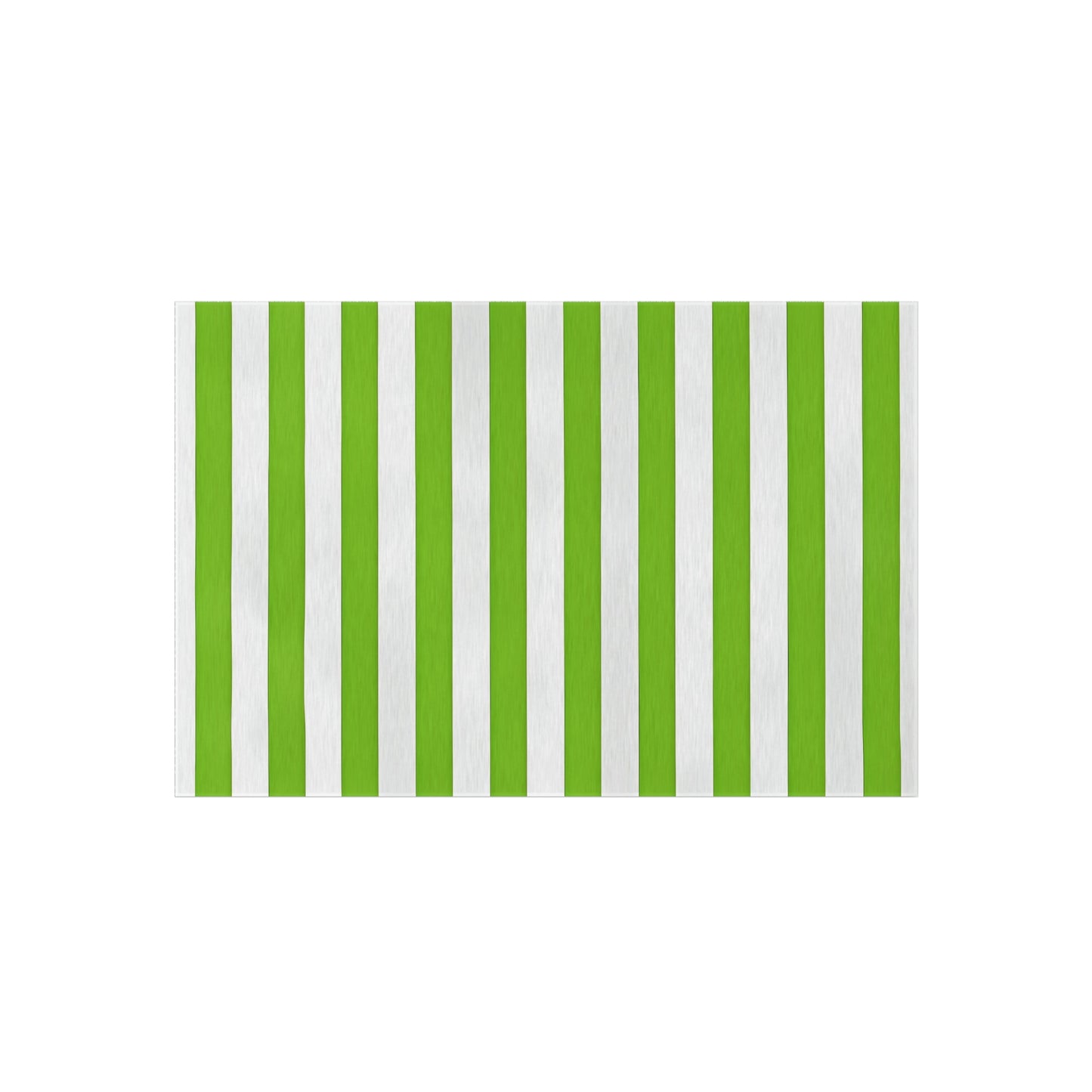 Green and White Striped Indoor/Outdoor Rug | Patio Mat, Weather-Resistant Flooring