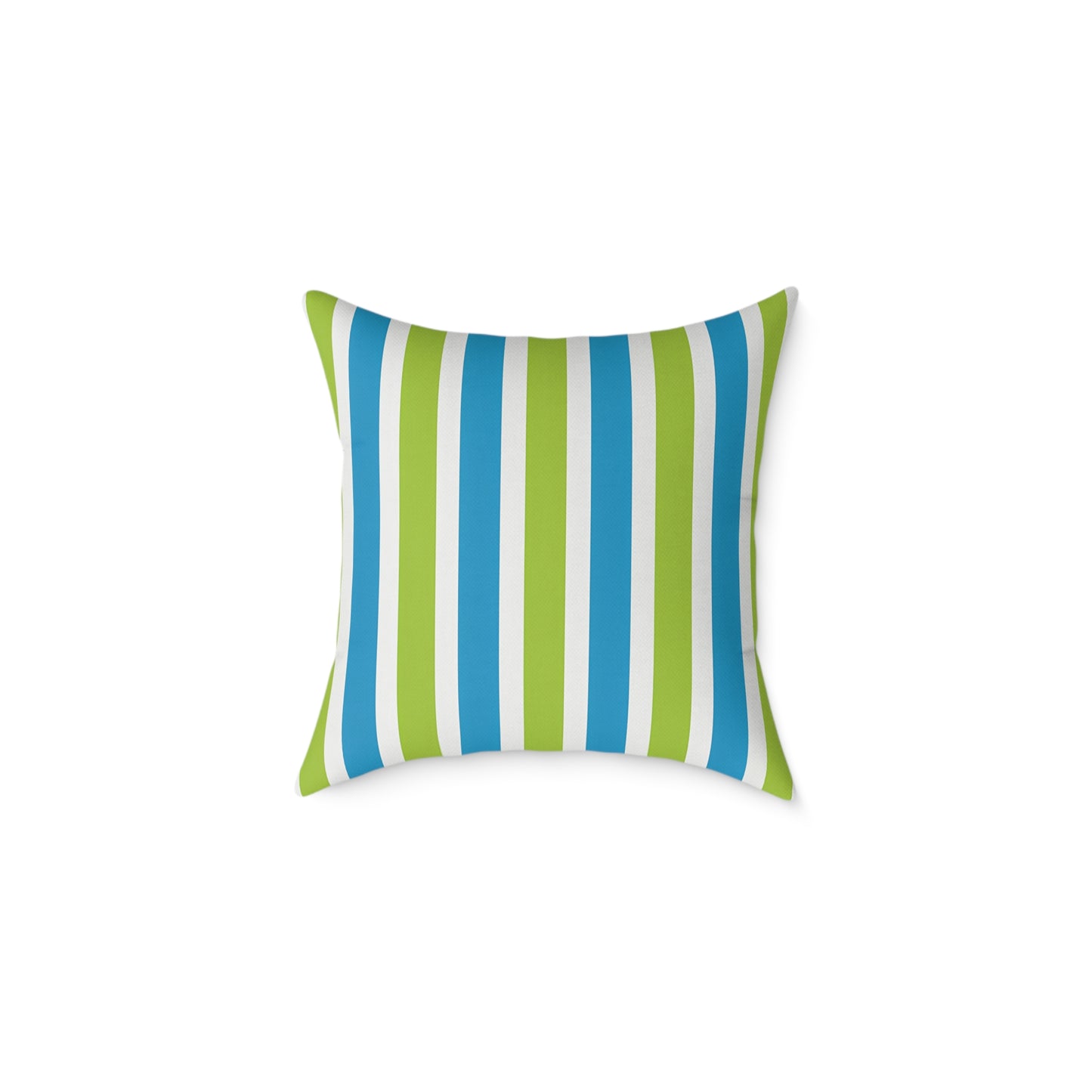 Blue Green Striped Square Pillow | Poly Canvas Throw Cushion