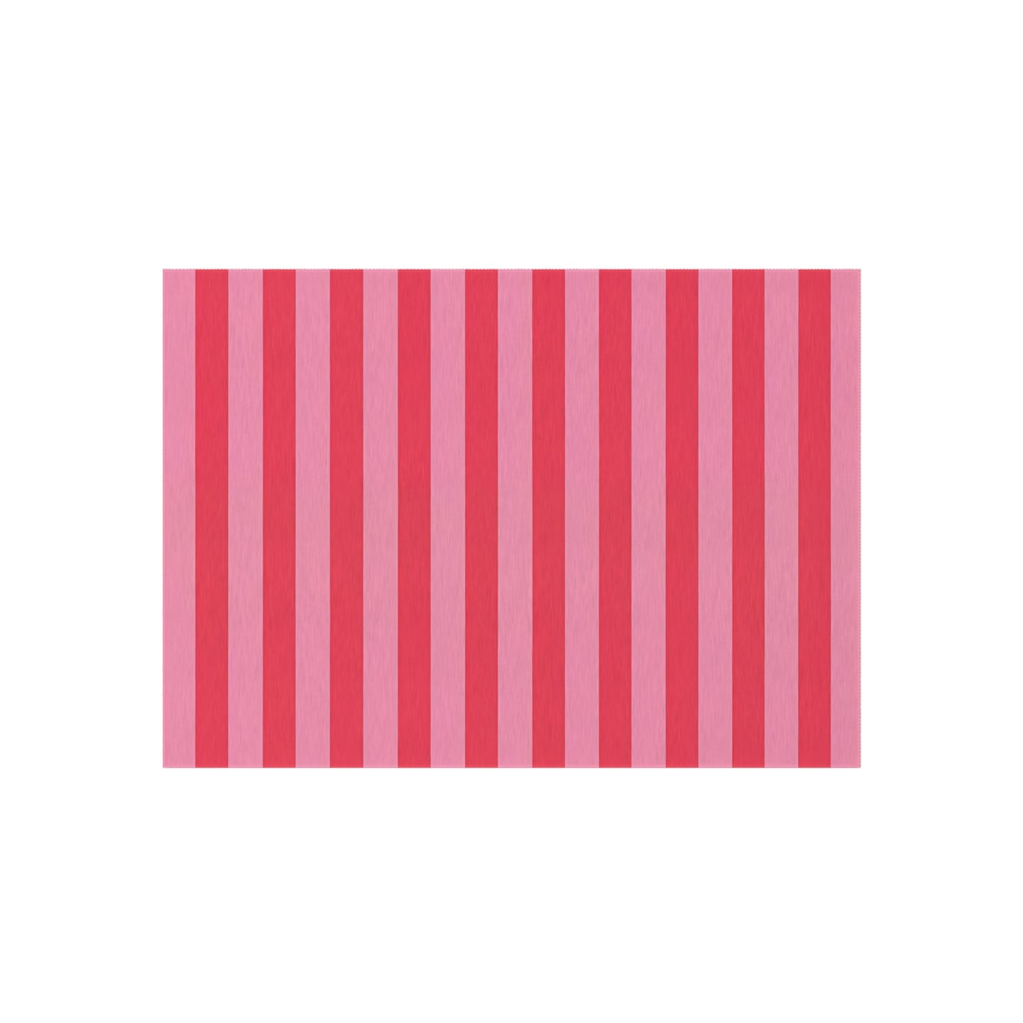 Light Pink and Watermelon Pink Stripe Outdoor Rug | Patio Mat, Water-Resistant Porch Rug