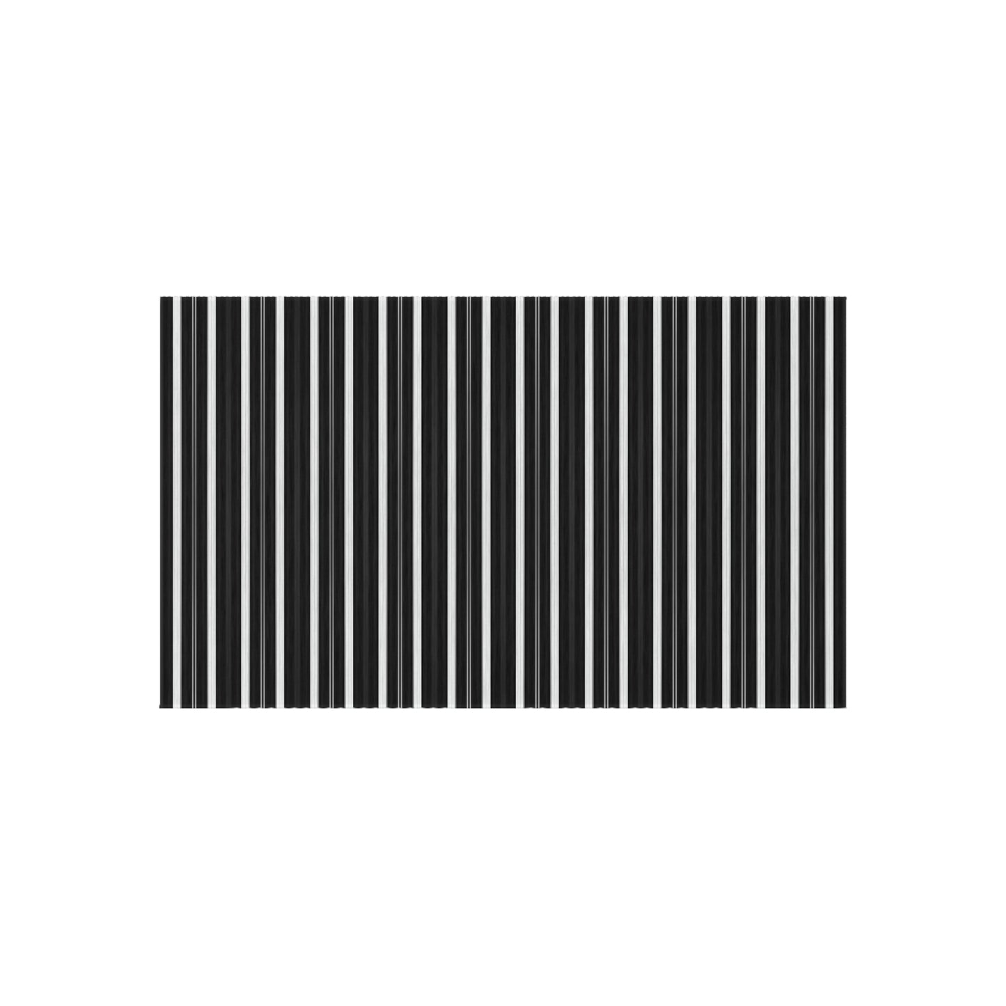 Black White Stripe Indoor/Outdoor Rug | Modern Patio Mat, Reversible Striped Floor Rug