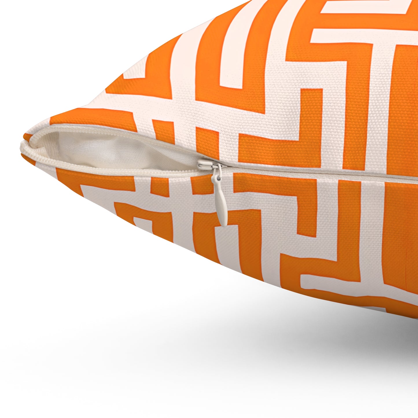 Geometric Patterned Pillow, Bright Orange Accent Cushion for Home Decor, Modern Throw Pillow for Living Room, Cozy Gift Idea