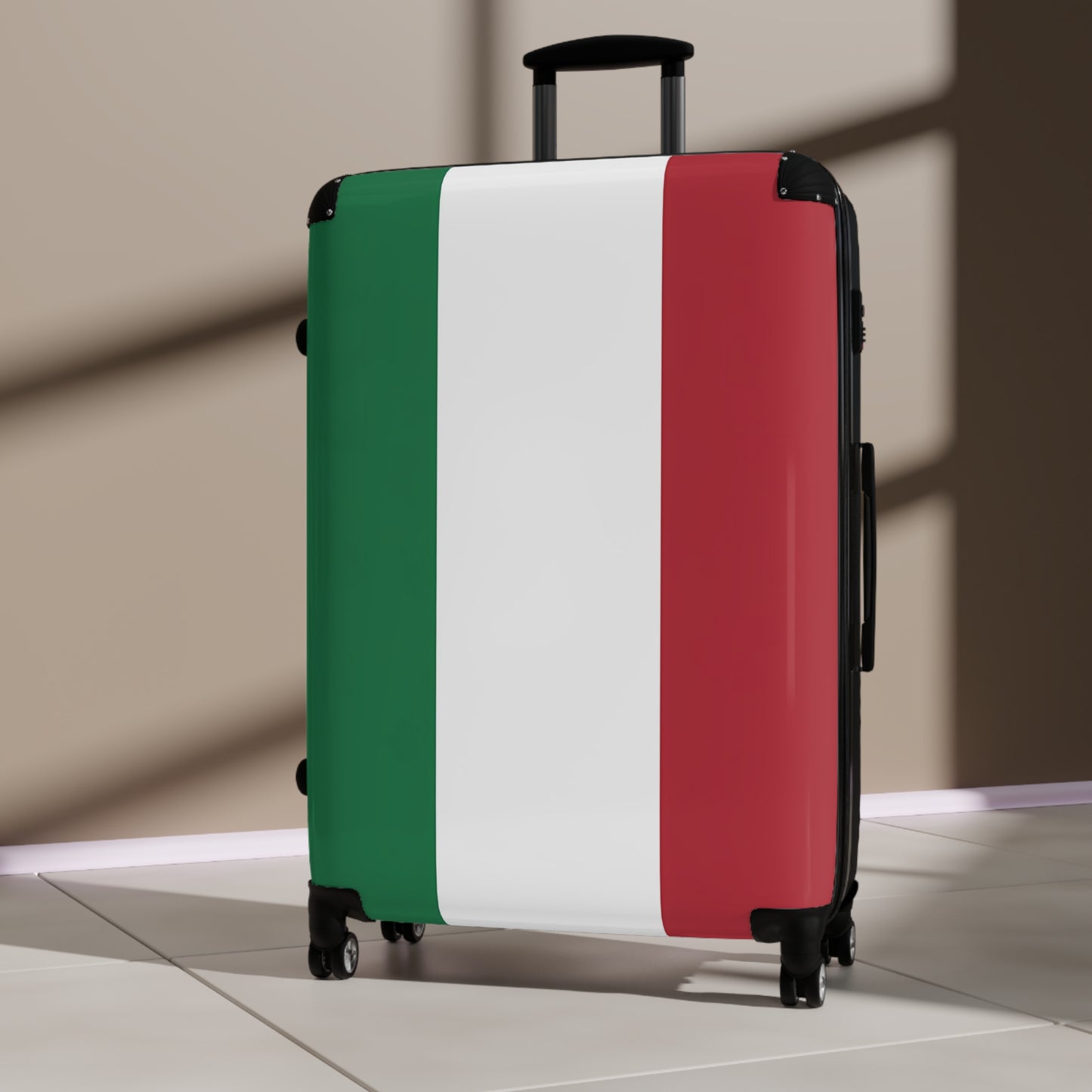 Italian Flag Suitcase | Green White Red Luggage, Travel Spinner