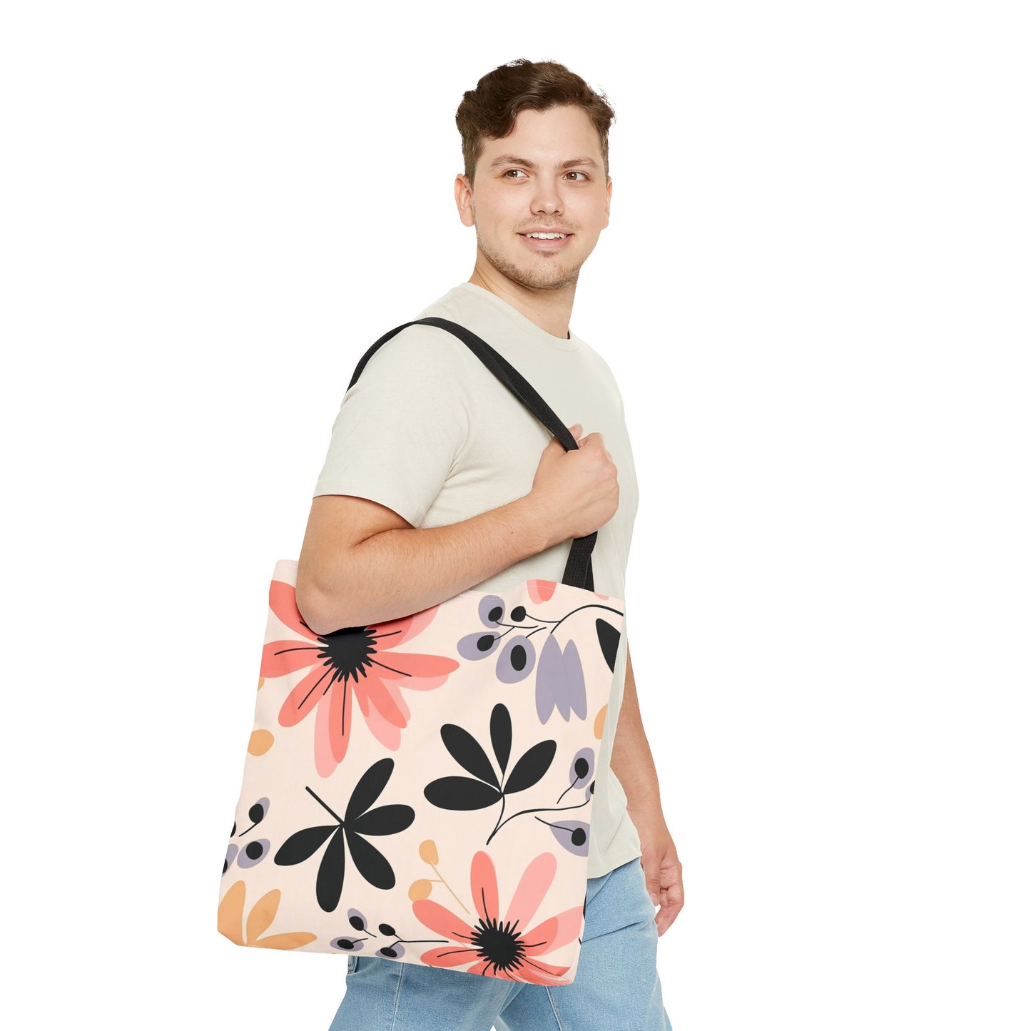 Floral Tote Bag, Chic Shopping Bag, Beach Bag, Eco-Friendly Gift, Flower Power Accessories, Flower Tote bag,