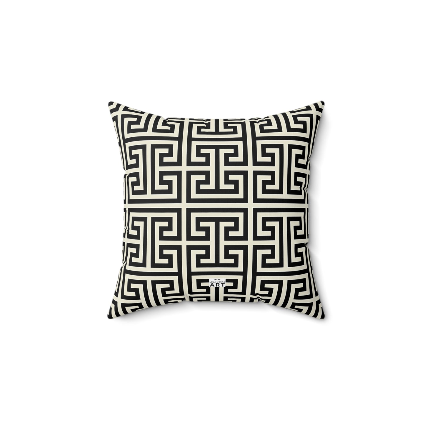 Greek Key Pattern Pillow | Geometric Black White Throw Pillow, Modern Home Decor