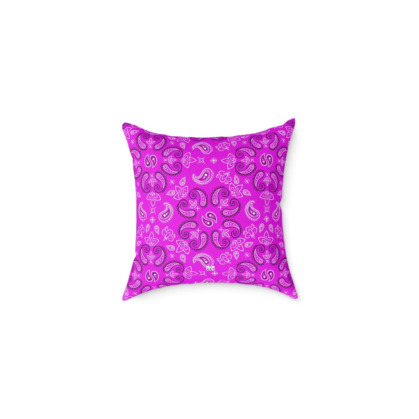 Purple Paisley Pattern Pillow | Square Poly Canvas Pillow