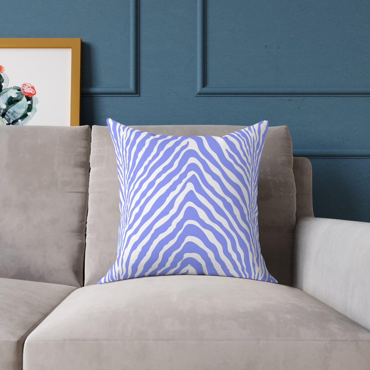 Lavender Zebra Stripe Square Pillow | Animal Print Cushion