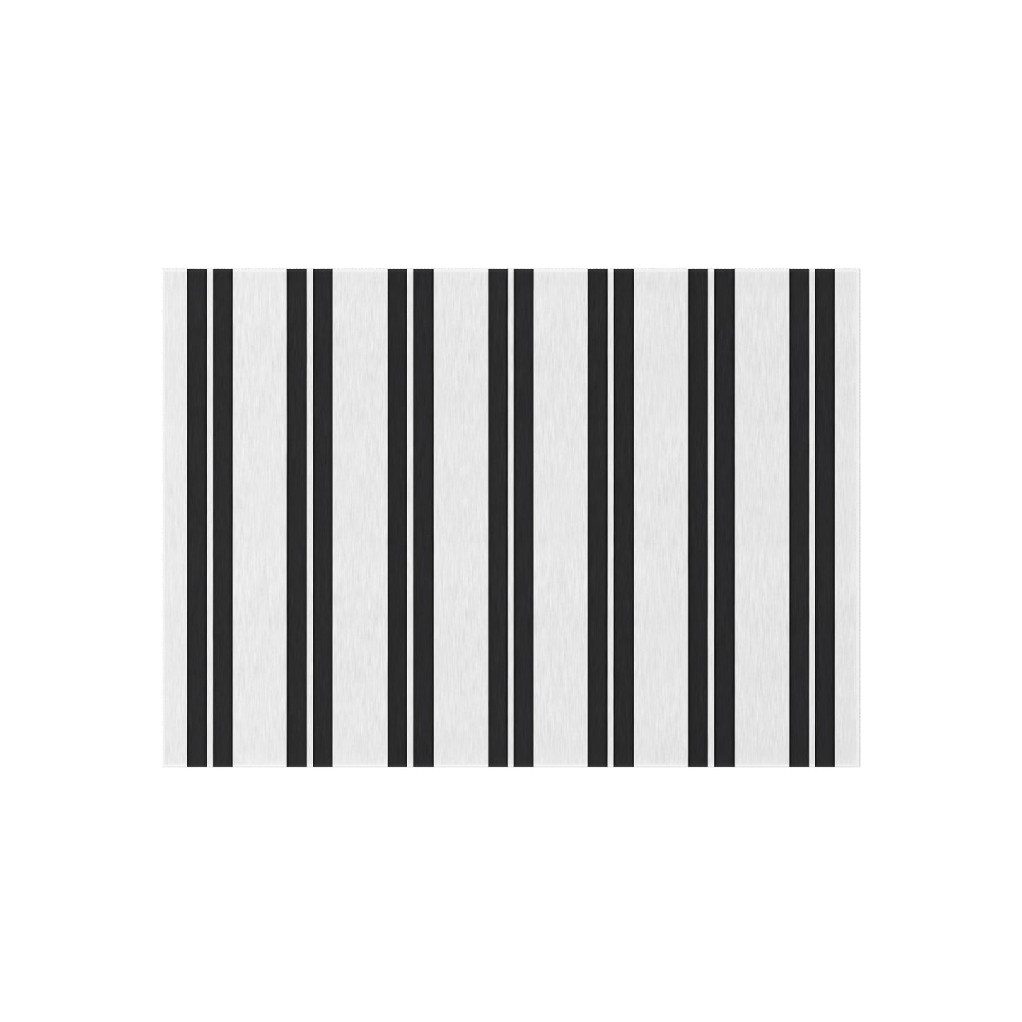 Black and White Vertical Stripe Outdoor/Indoor Rug | Modern Patio Mat