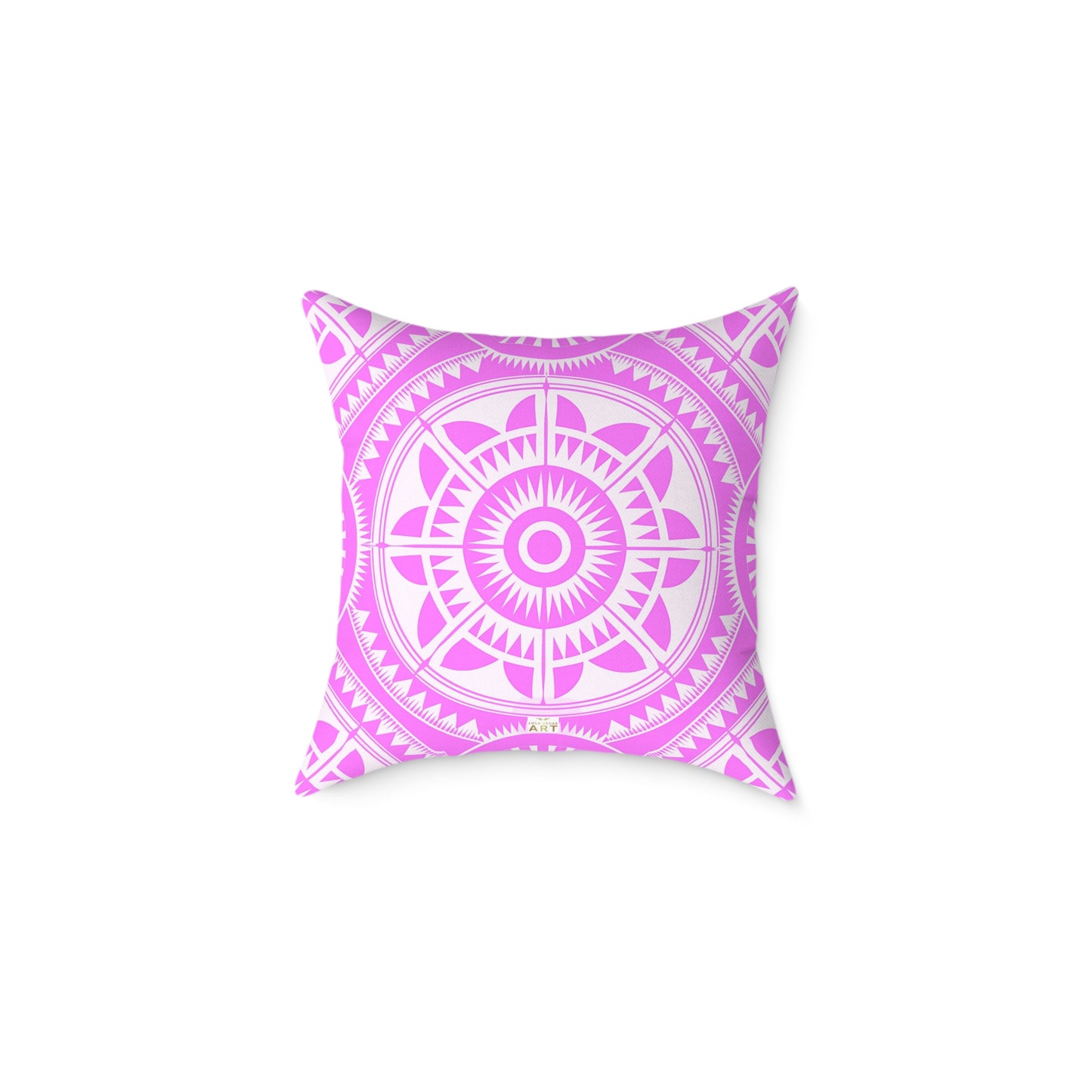 Bohemian Decorative Pink White Pillow, Cozy Home Accent, Mandala Throw Cushion, Gift for Her, Boho Chic Interior