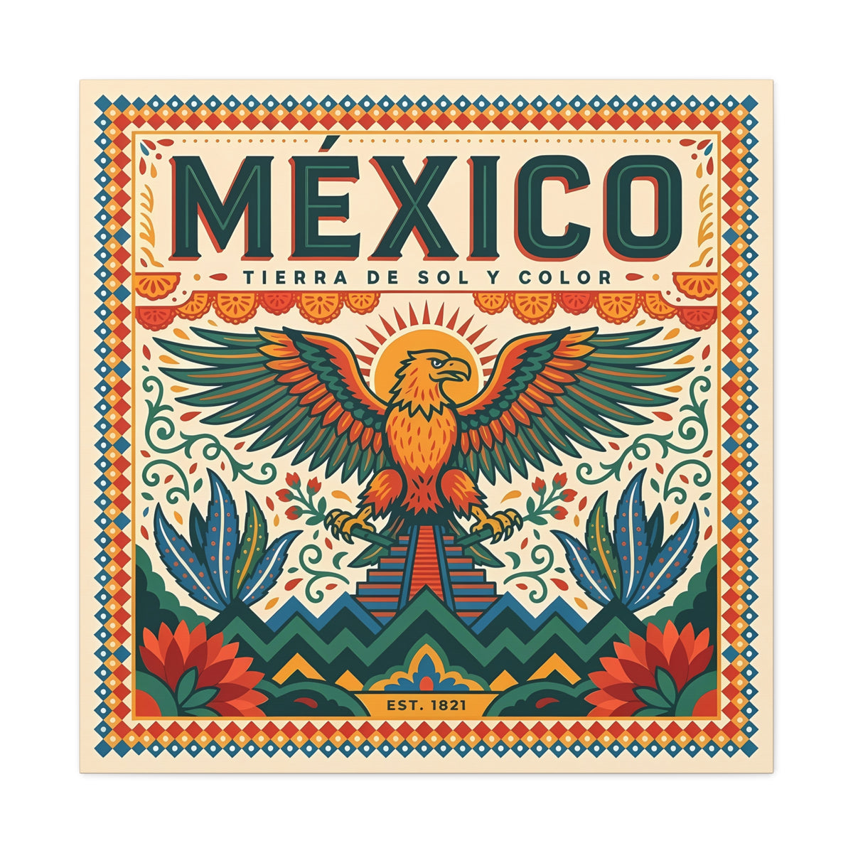 Mexico Eagle Canvas | Matte Stretched Wall Art
