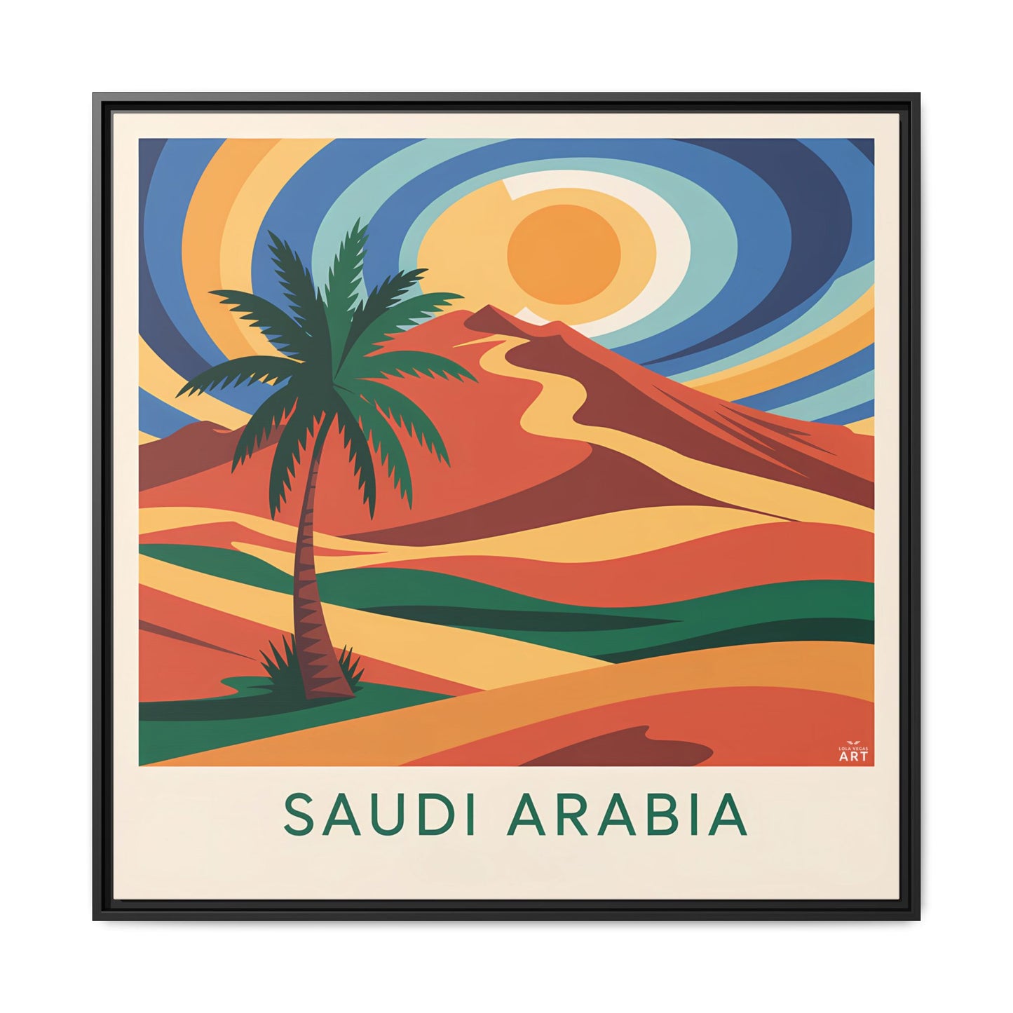 Vibrant Framed Canvas Art, Saudi Arabia Desert Landscape Wall Decor, Travel Gift, Home Aesthetic, Wall Art for Living Room, Boho Decor