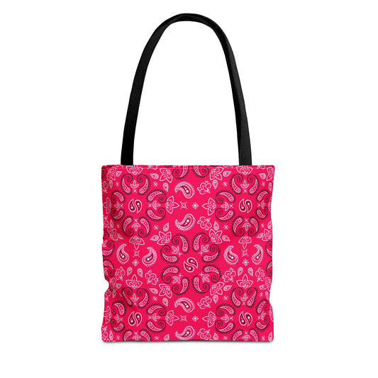 Rose-Red Paisley Pattern Tote Bag | All-Over Print