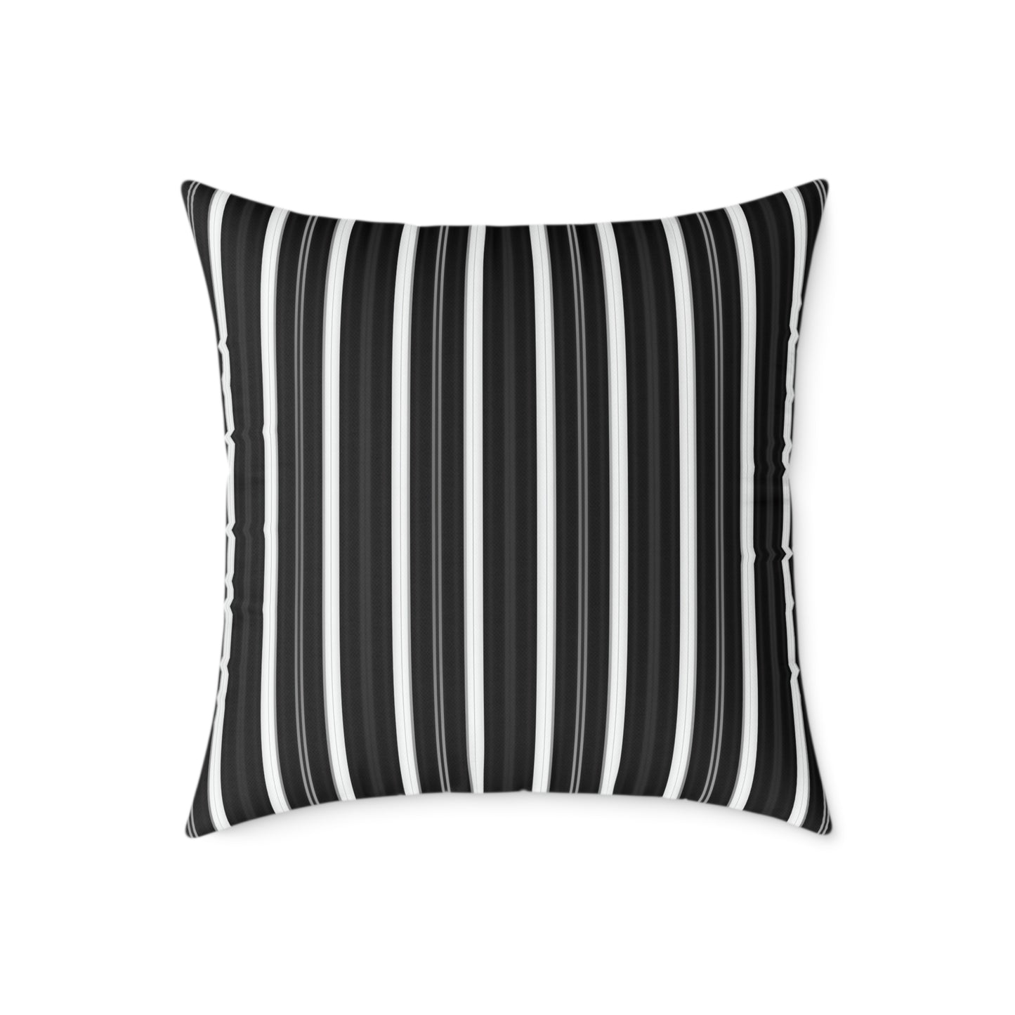 Black White Vertical Stripe Square Pillow | Modern Striped Cushion