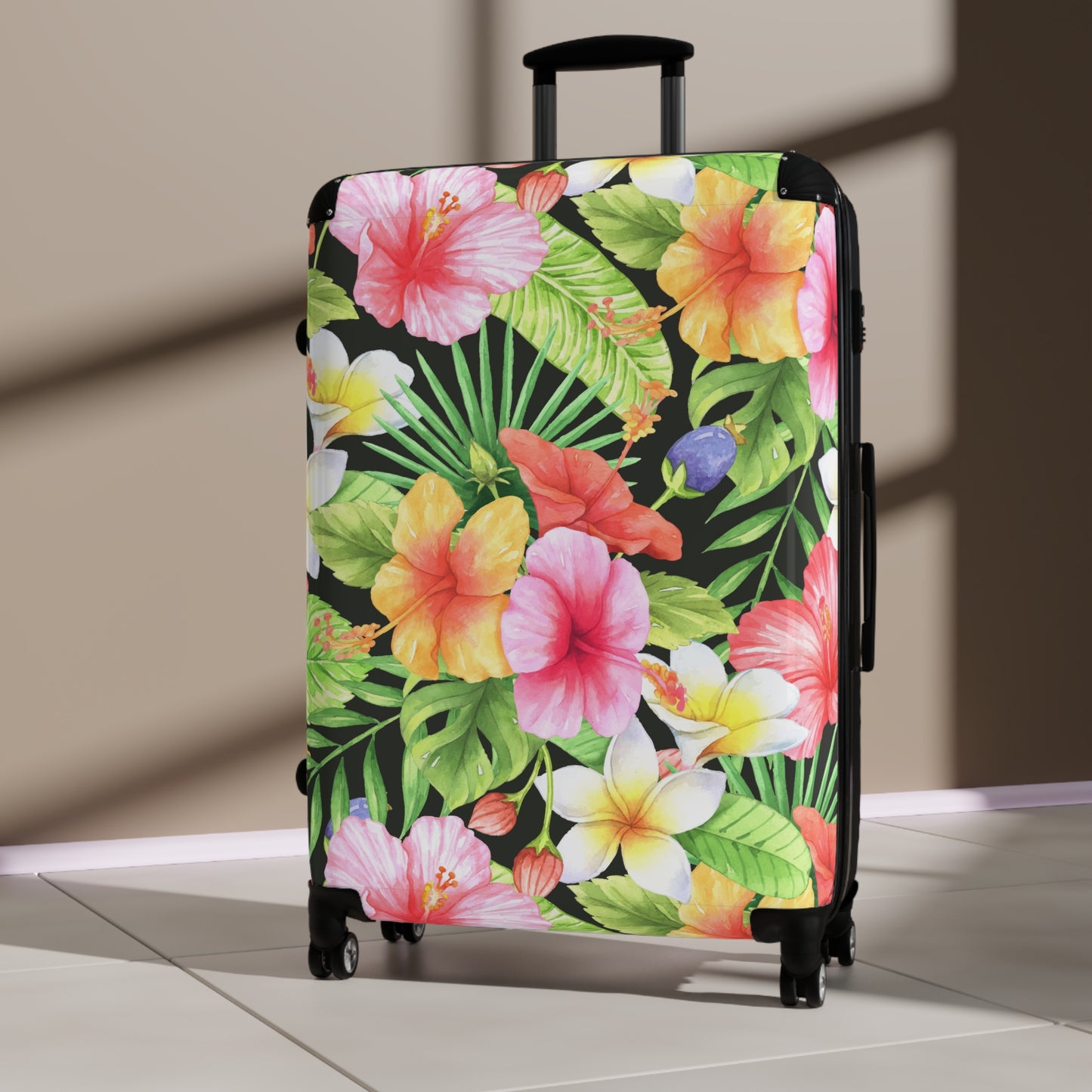 Tropical Hibiscus Floral Suitcase | Luggage Travel Accessory