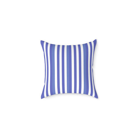 Periwinkle Purple White Vertical Stripe Pillow | Coastal Nautical Cushion