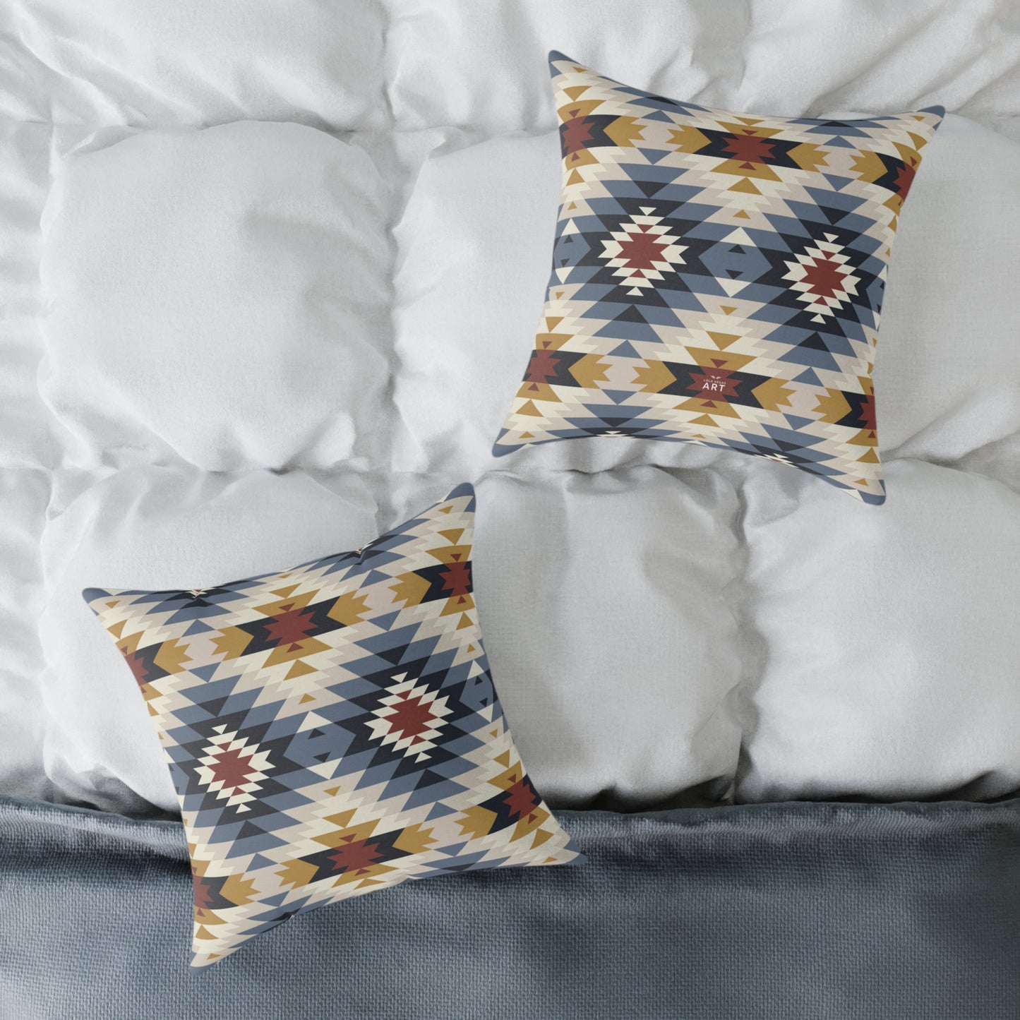Southwestern Aztec Geometric Square Pillow | Canvas Pillow