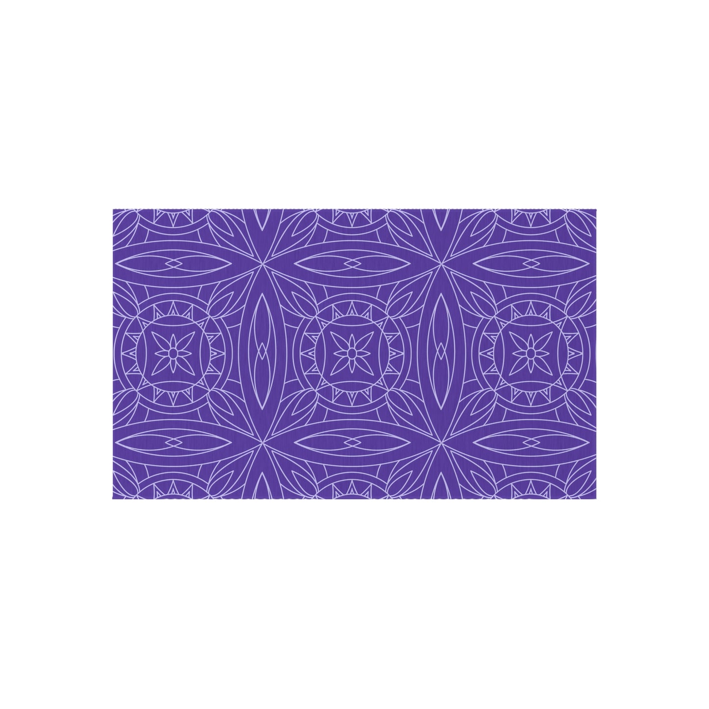 Geometric Floral Tile Indoor/Outdoor Rug | Purple Patio Mat