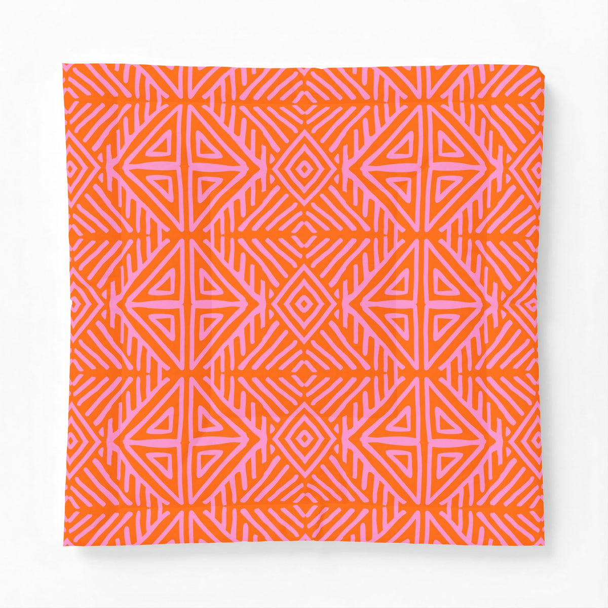 Geometric Tribal Pattern Cotton Comforter | Orange Pink Diamond Motif