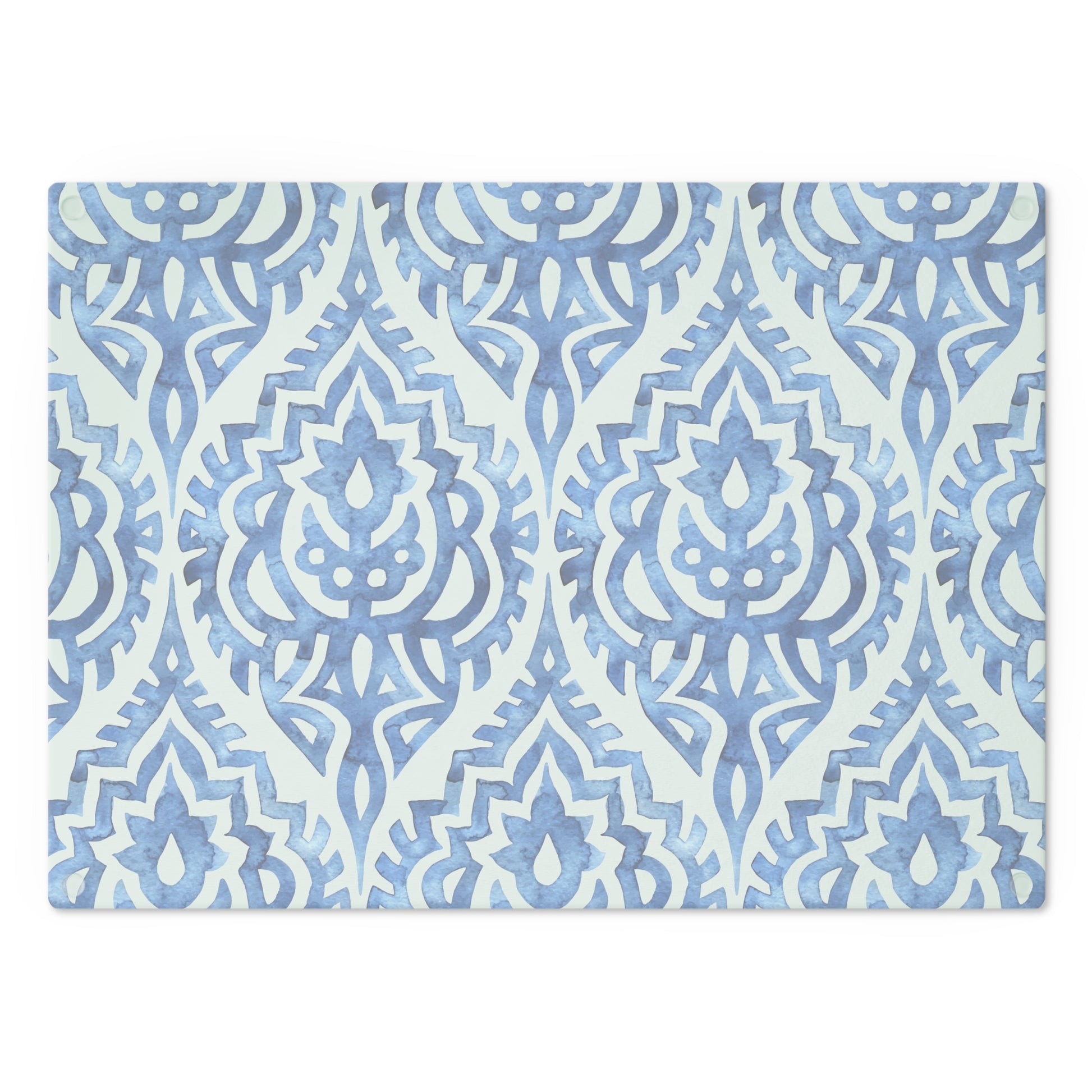 Elegant Blue Patterned Cutting Board, Unique Kitchen Decor, Housewarming Gift, Artisan Serving Board, Wedding Gift, Functional Art - LOLA VEGAS ART