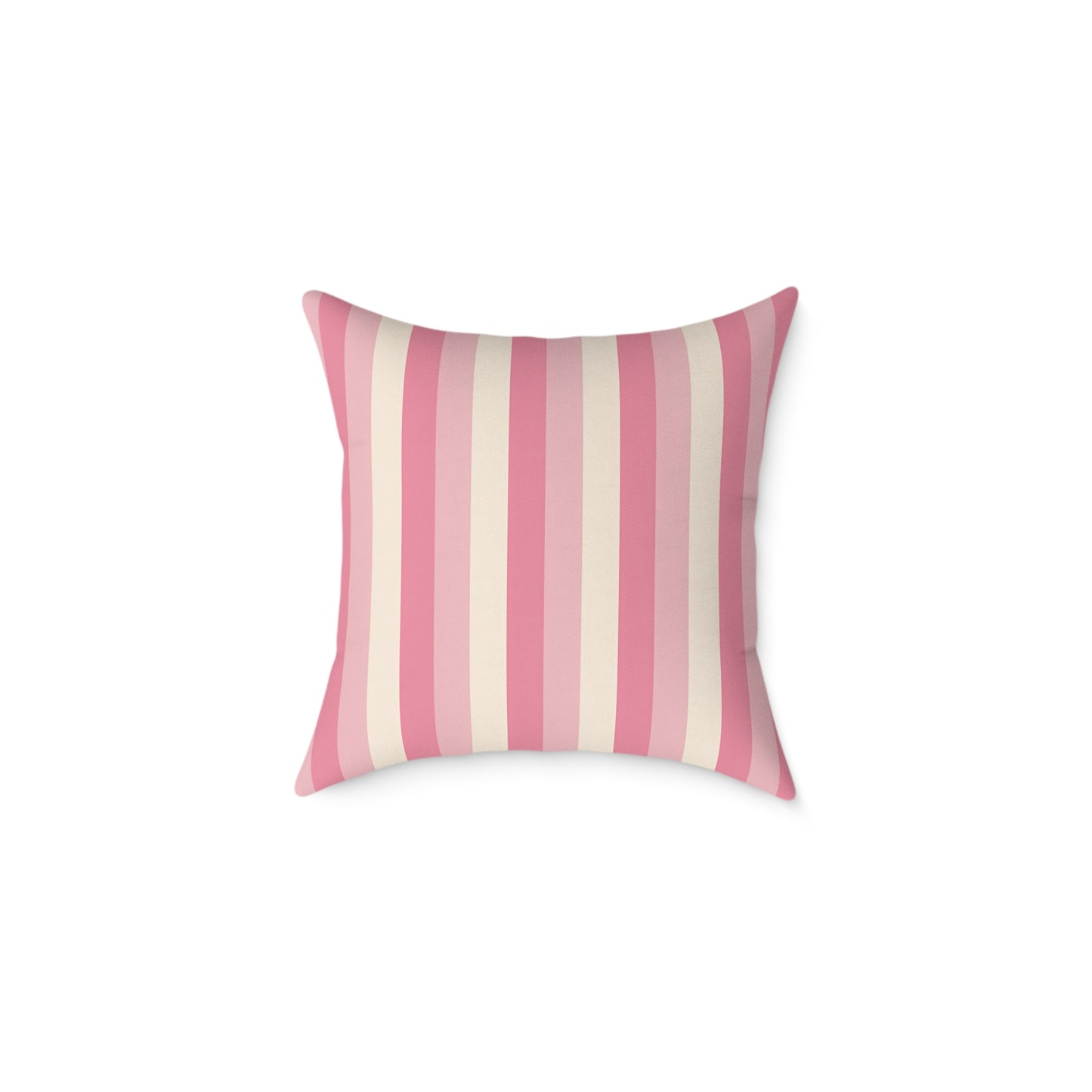 Pink Creme Stripe Square Pillow | Pastel Striped Throw Cushion
