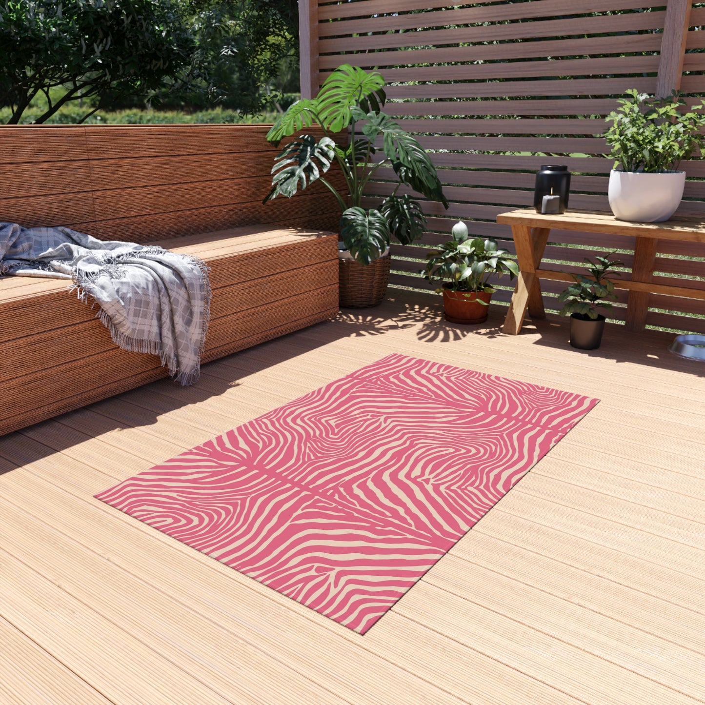 Stylish Outdoor/Indoor Rug for Patios, Decks, and Gardens - Ideal for Summer Gatherings, Picnic Decor, and More - LOLA VEGAS ART