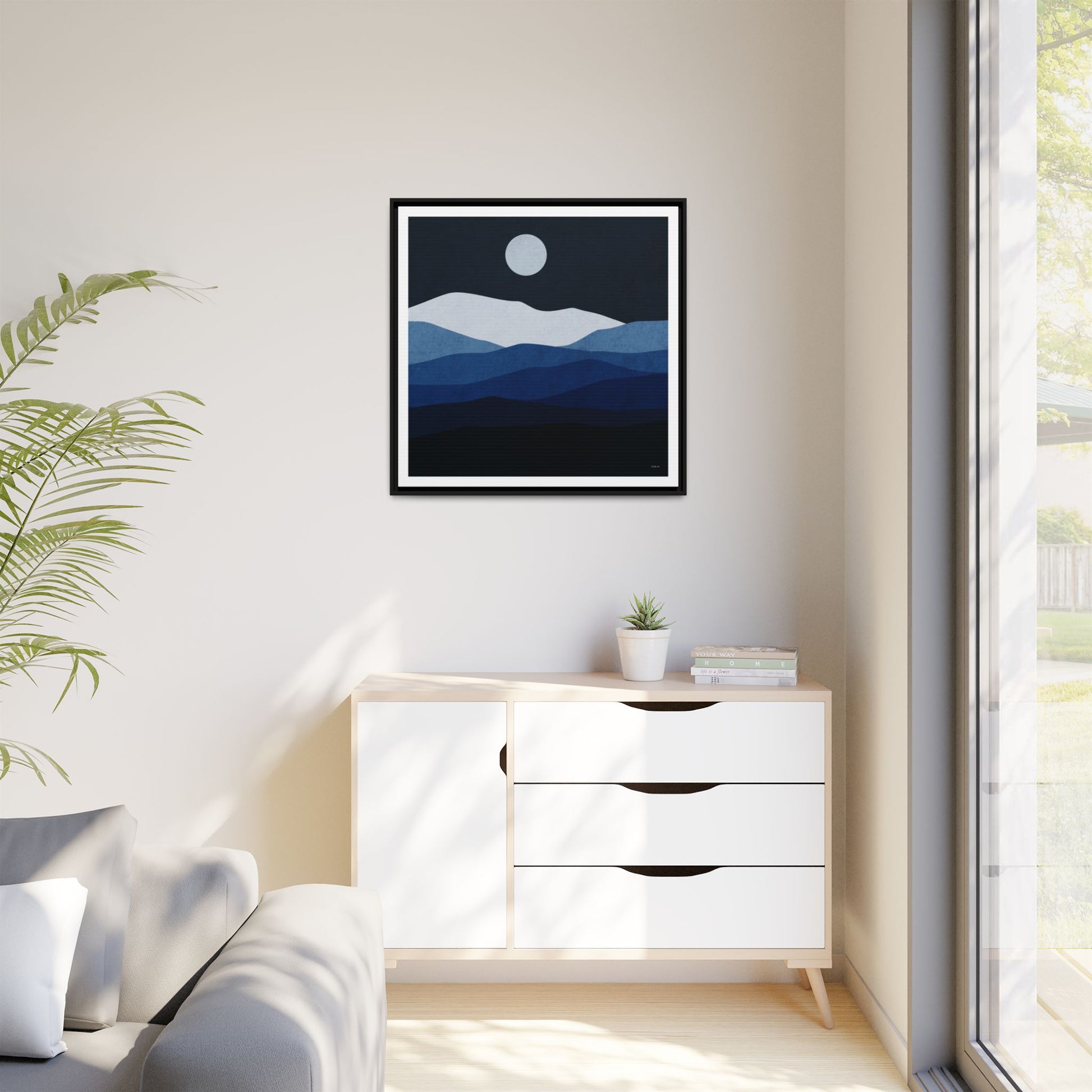 Framed Canvas Art, Serene Mountain Landscape, Modern Home Decor, Nature Wall Art, Gift for Nature Lovers, Interior Design - LOLA VEGAS ART