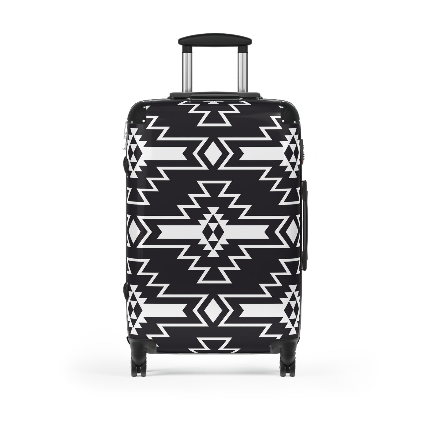 Stylish Suitcase with Tribal Black and White Design, Travel Luggage, Custom Carry-On, Unique Gift for Adventurers, Vacation Essentials,