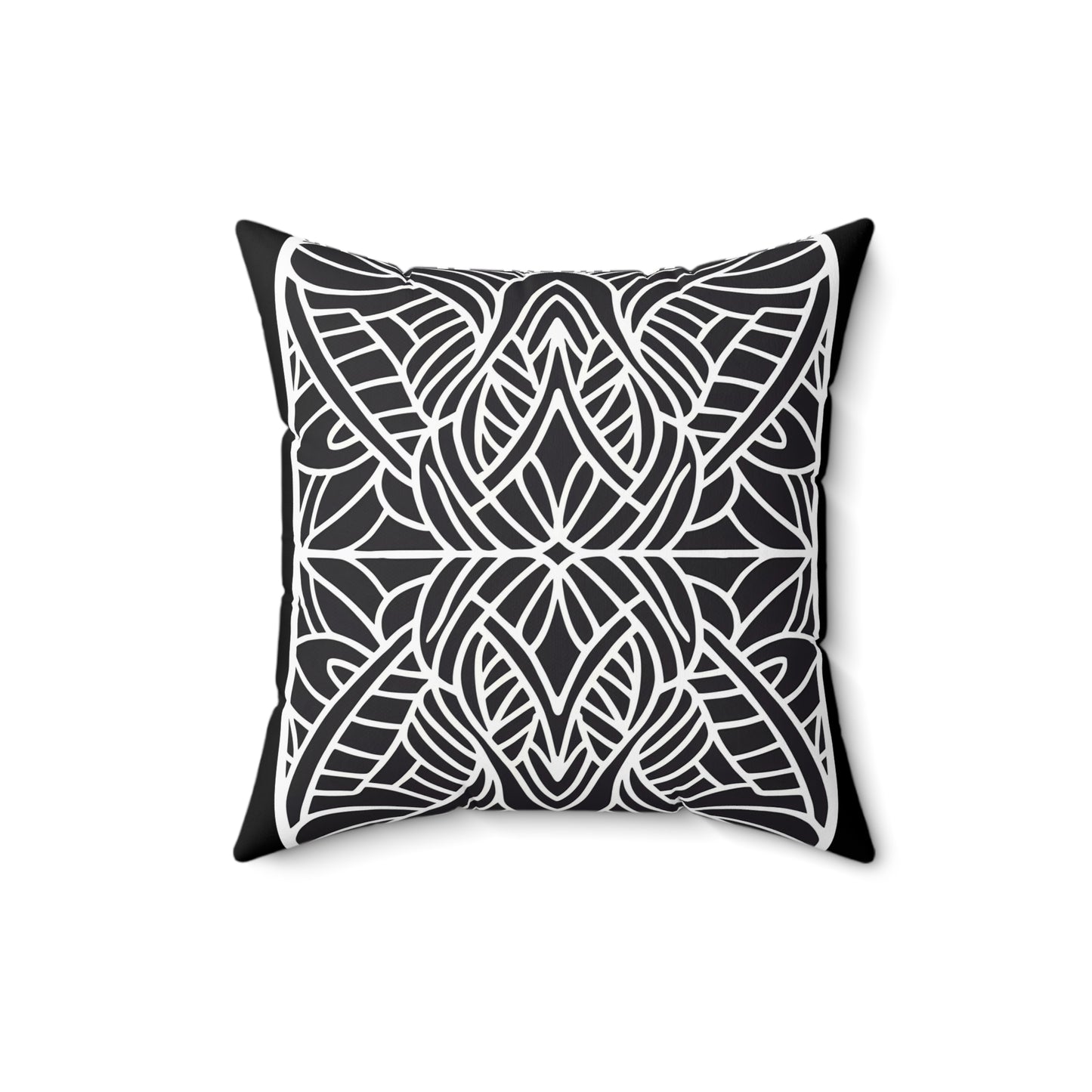 Square Pillow - Black and White Tribal Design Ethnic and Dramatic