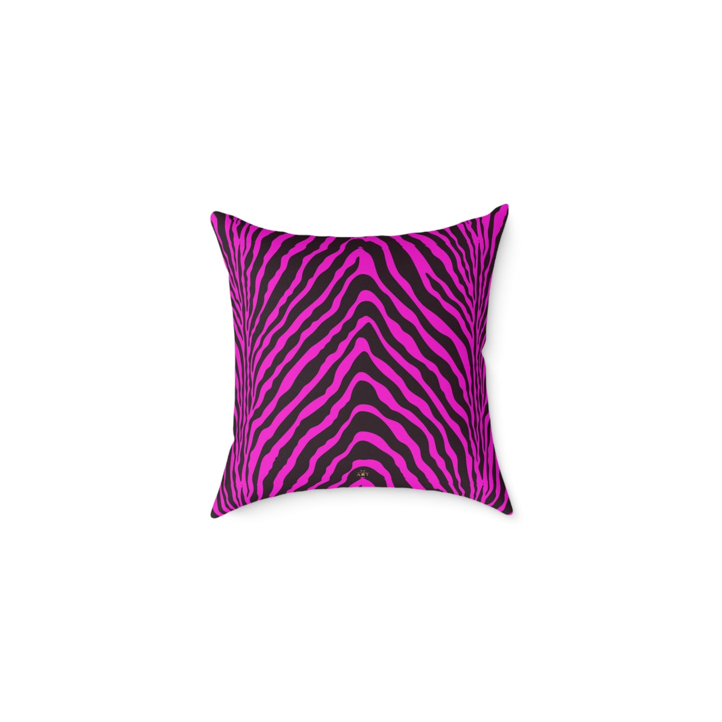 Hot Pink Zebra Print Pillow | Square Poly Canvas Pillow