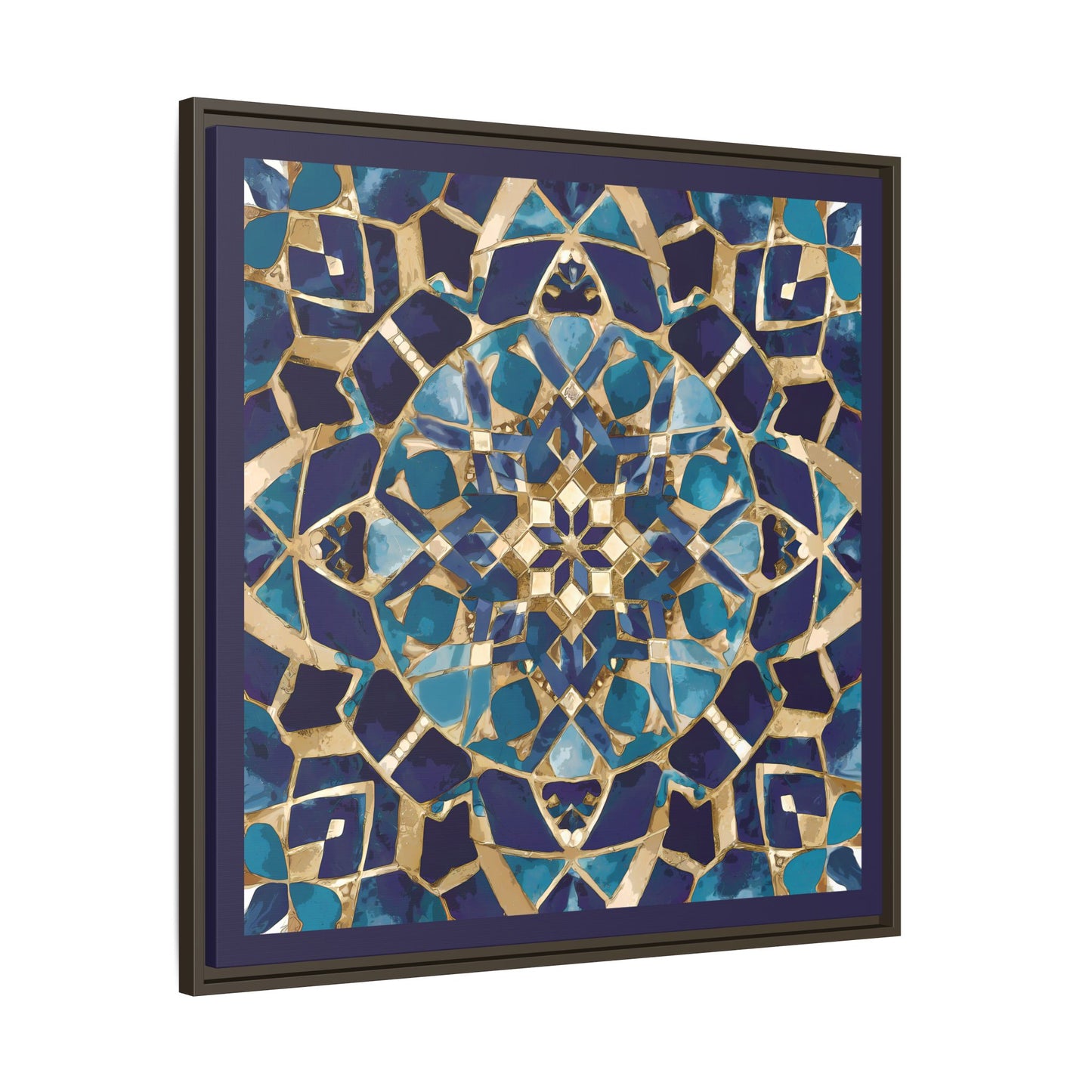 Framed Blue Moroccan Mosaic Wall Art — Matte Canvas Print