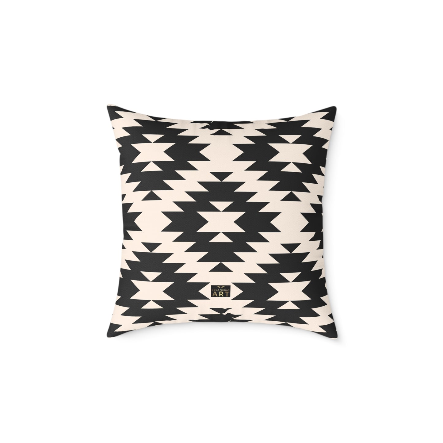 Southwestern Aztec Pattern Pillow | Black and Cream Geometric Throw