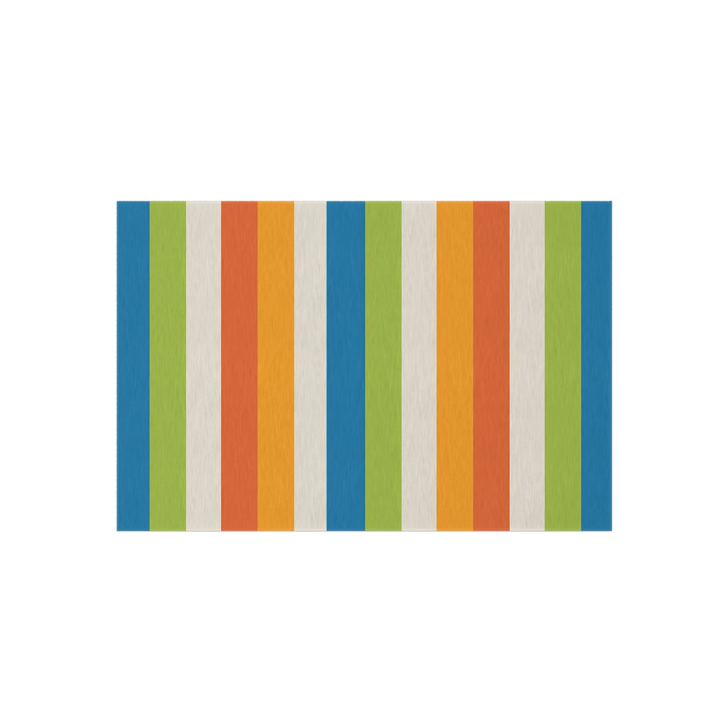 Colorful Vertical Stripes Outdoor/Indoor Rug | Patio Mat, Blue Orange Green