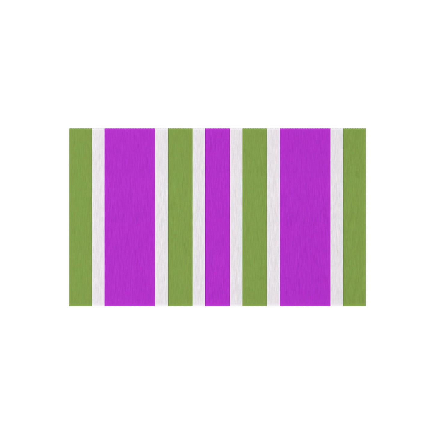 Magenta and Green Striped Outdoor Rug | Patio Mat, Weatherproof Stripe Design