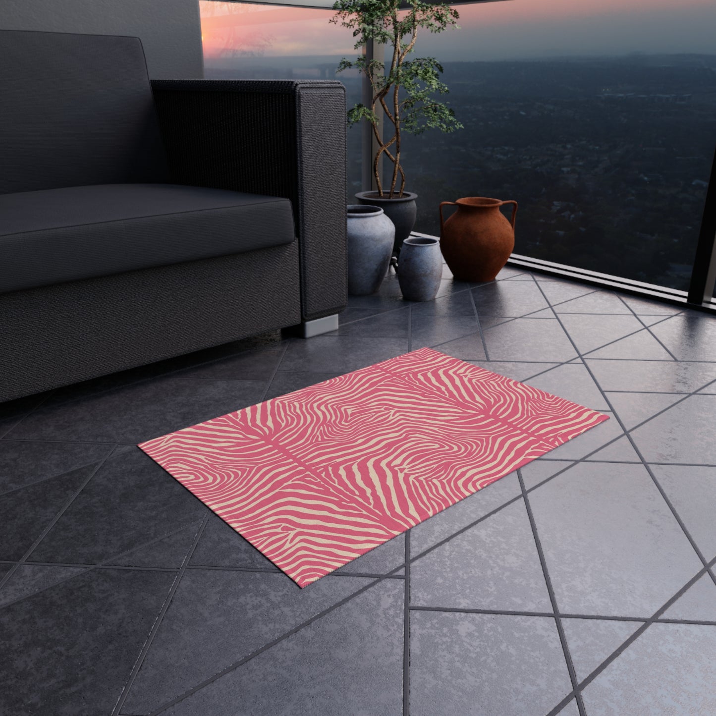 Stylish Outdoor/Indoor Rug for Patios, Decks, and Gardens - Ideal for Summer Gatherings, Picnic Decor, and More - LOLA VEGAS ART