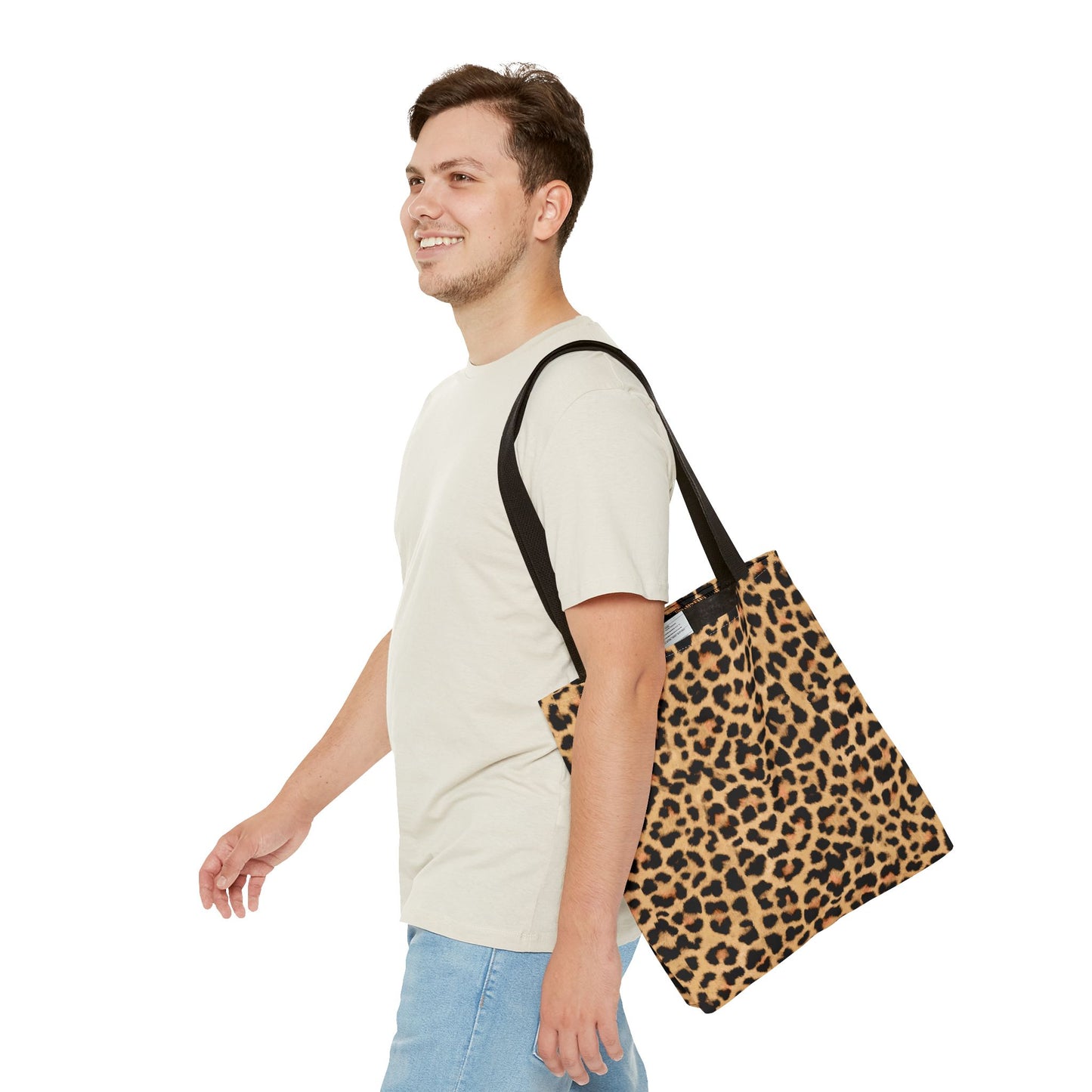 Leopard Print Tote Bag - Trendy and Chic Handbag in Three Sizes, Animal Print Shoulder Bag, Stylish Carryall, Black Handle Purse,