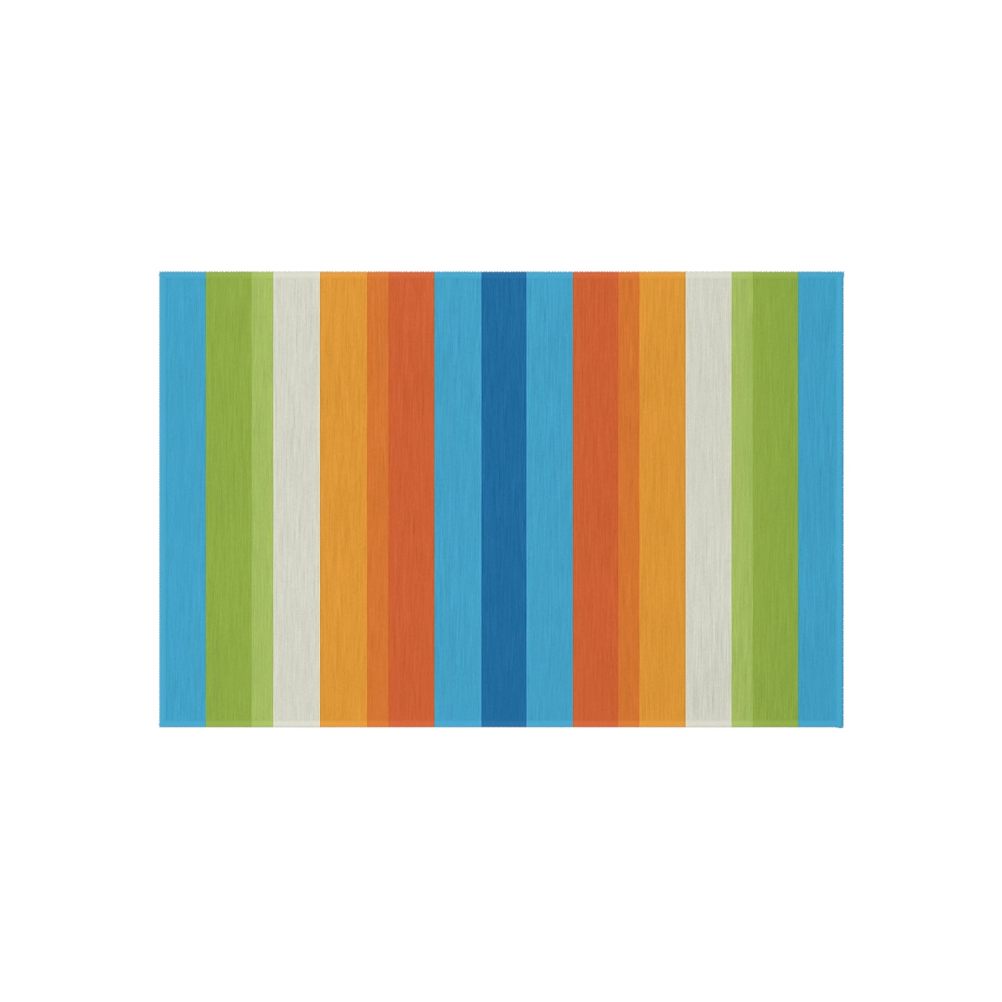 Colorful Vertical Stripe Outdoor/Indoor Rug | Blue Orange Green Patio Mat
