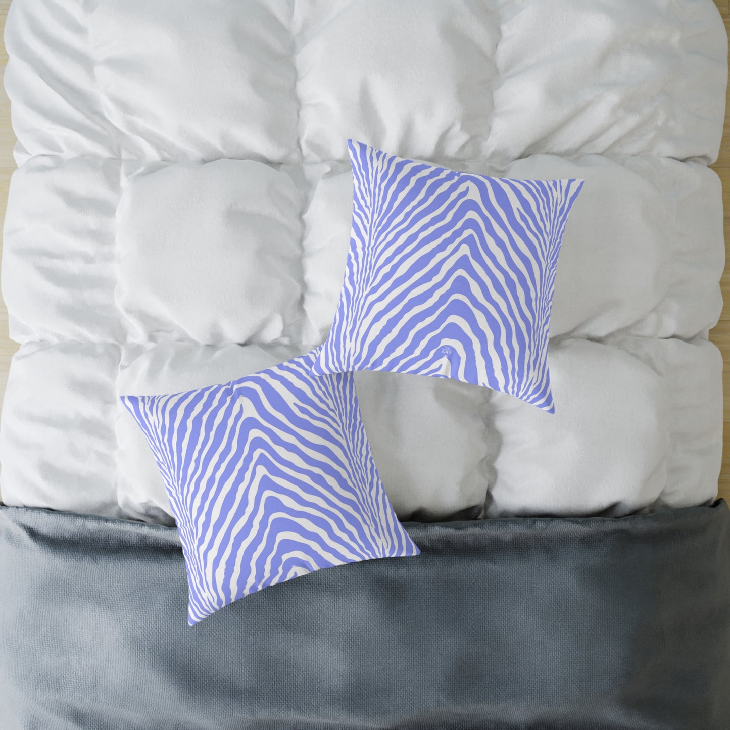Lavender Zebra Stripe Square Pillow | Animal Print Cushion