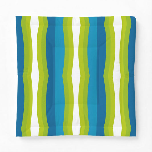 Blue Green Striped Wave Comforter | Cotton Comforter