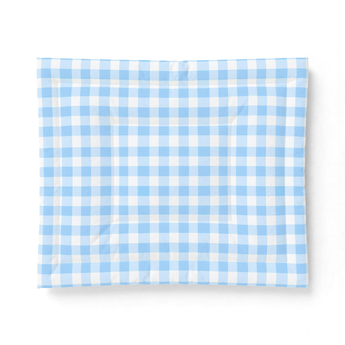 Blue White Gingham Plaid Cotton Comforter | Light Buffalo Check Bedding