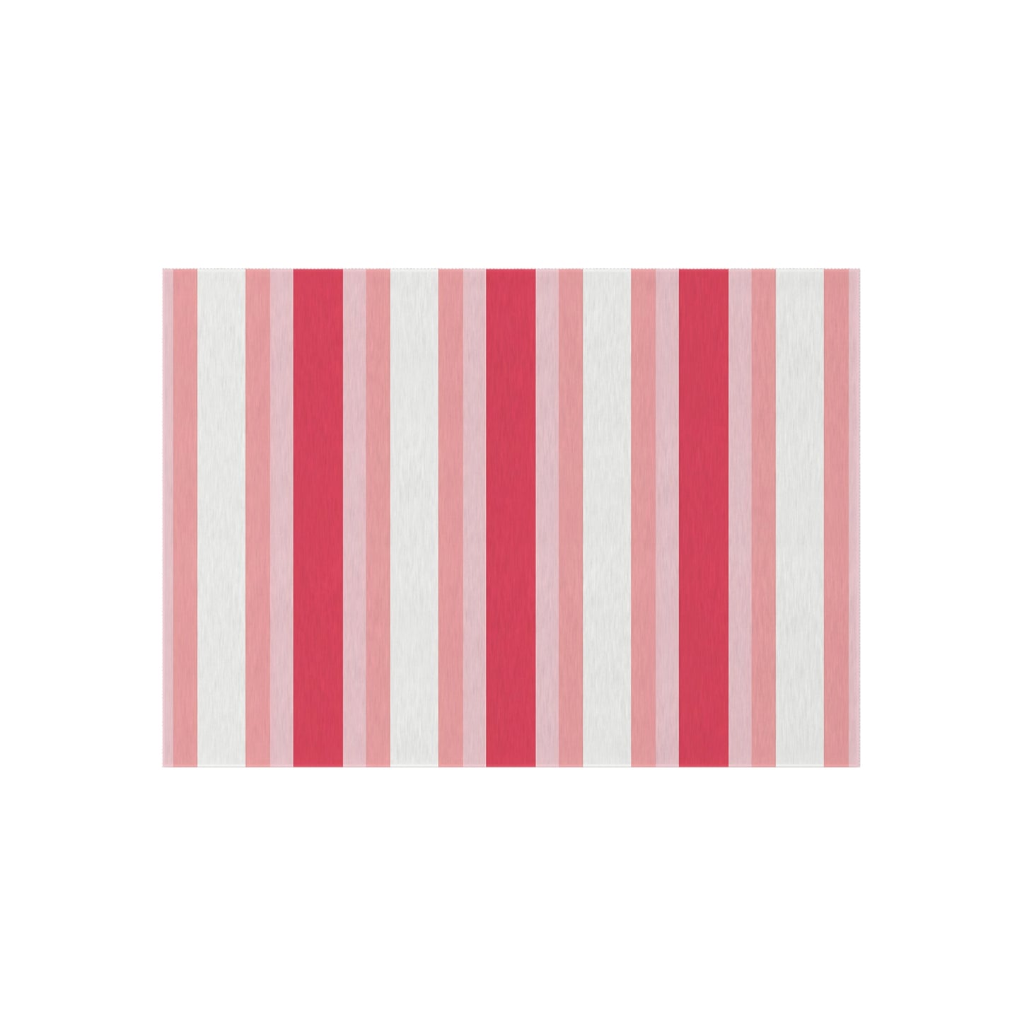 Pink White Striped Outdoor/Indoor Rug | Patio Mat, Red and Blush Stripes