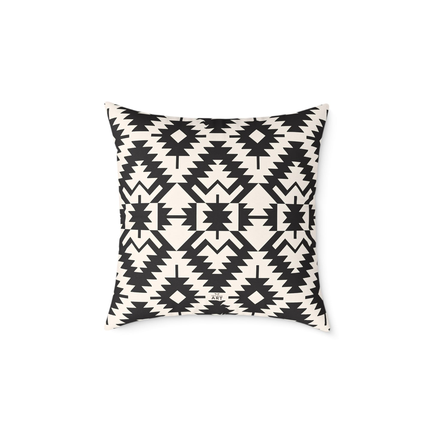 Black and White Aztec Geometric Square Pillow | Tribal Pattern Throw Pillow