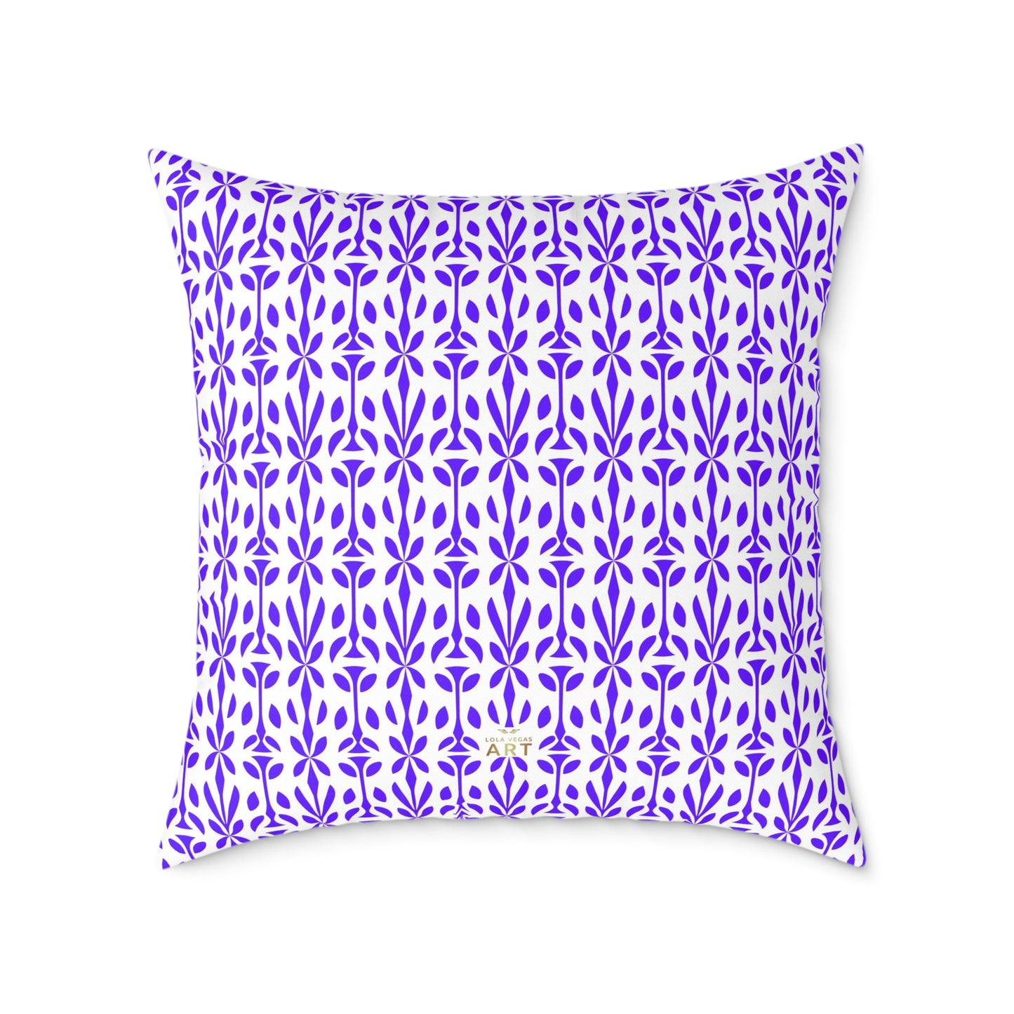 Purple Floral Tile Pattern Pillow | Geometric Boho Throw Pillow, Gift for Her, Decorative Throw Cushion, Boho Decor, Living Room Accent