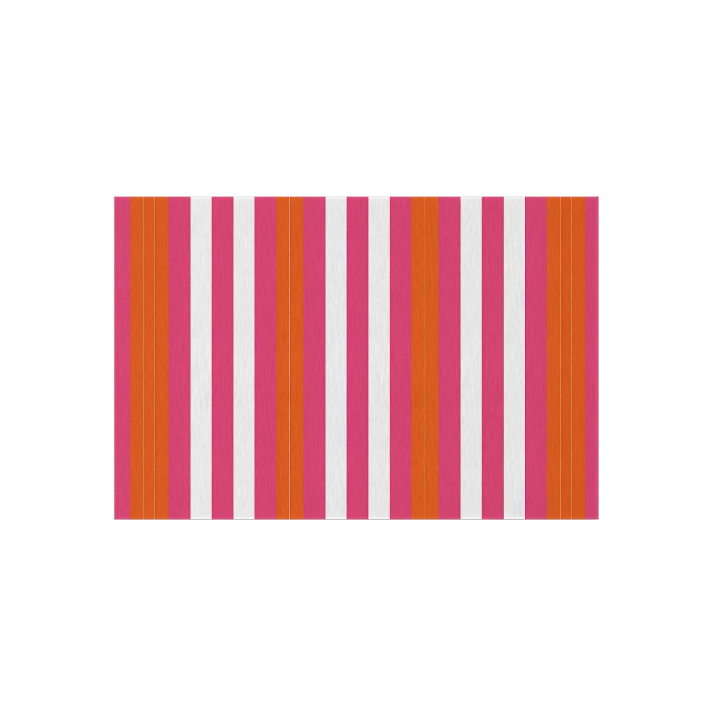Bright Pink Orange Stripe Outdoor/Indoor Rug | Patio Mat, Weatherproof
