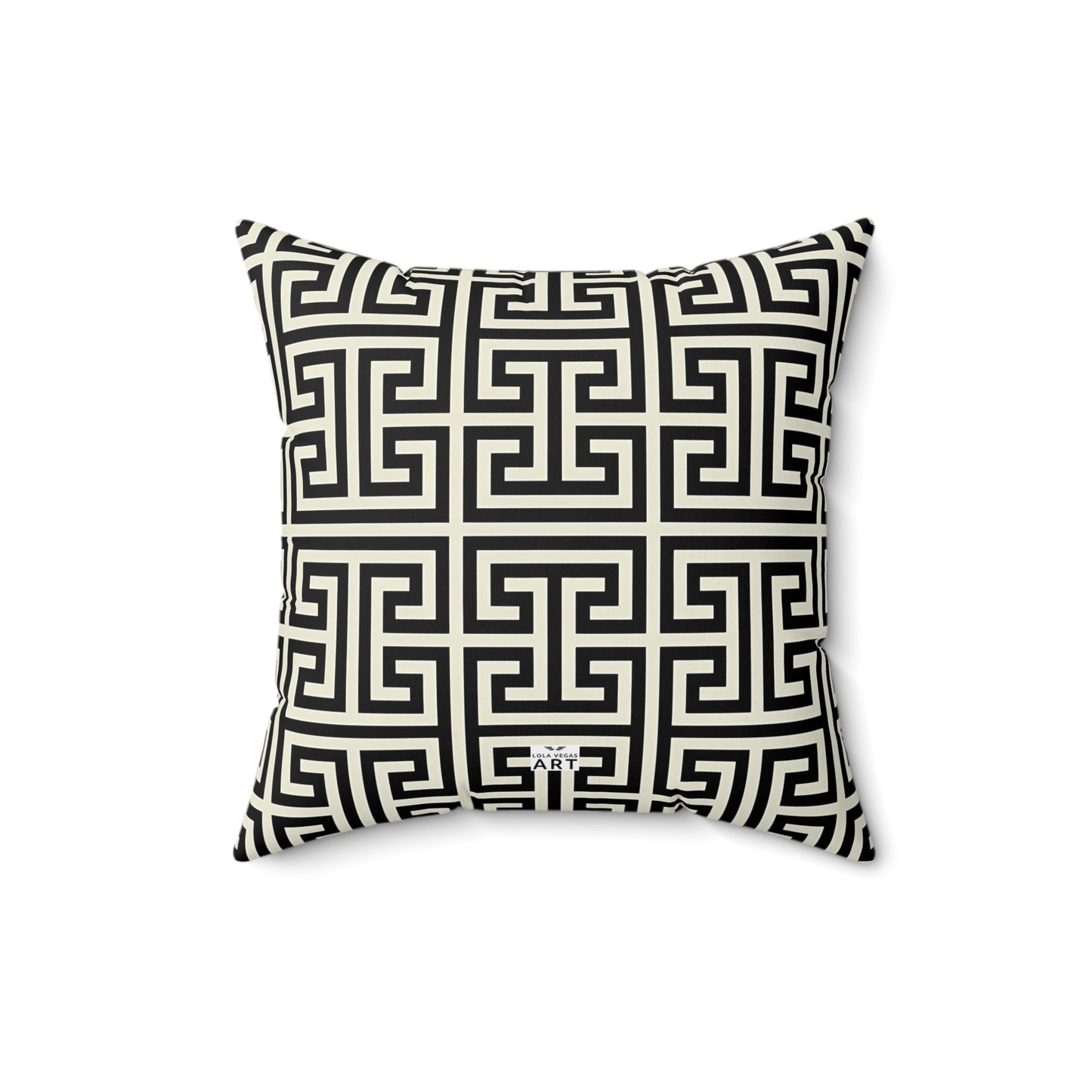 Greek Key Pattern Pillow | Geometric Black White Throw Pillow, Modern Home Decor