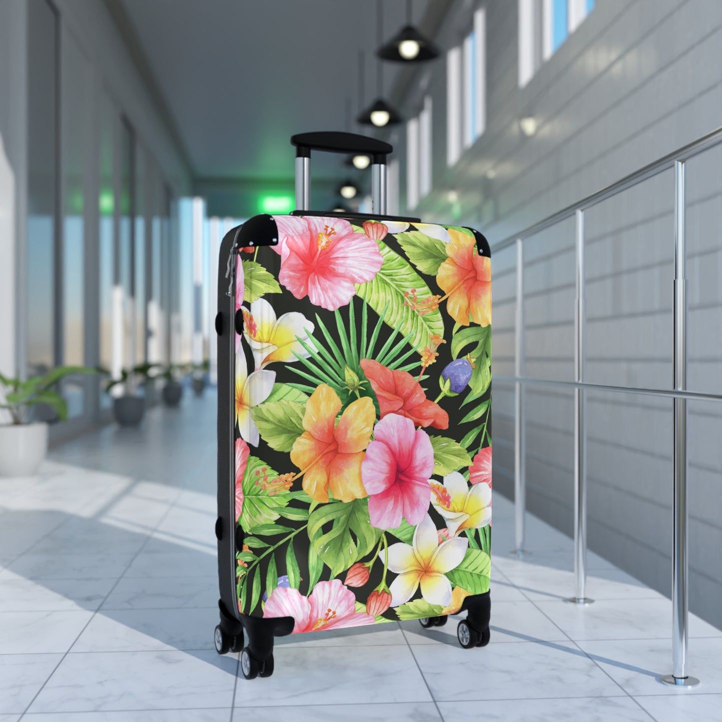 Tropical Hibiscus Floral Suitcase | Luggage Travel Accessory