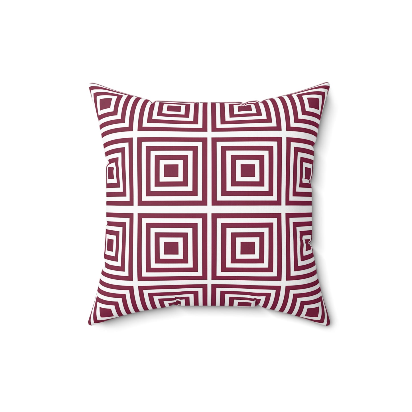 Burgundy Stylish Geometric Square Pillow | Modern Decor, Home Cushion, Living Room Accent, Gift for Her, Boho Pillows