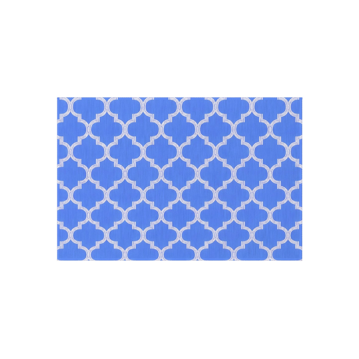 Blue Periwinkle Moroccan Trellis Outdoor/Indoor Rug | Geometric Patio Mat