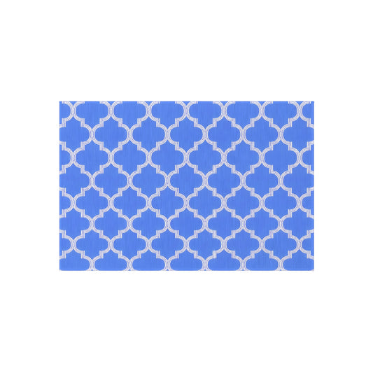 Blue Periwinkle Moroccan Trellis Outdoor/Indoor Rug | Geometric Patio Mat