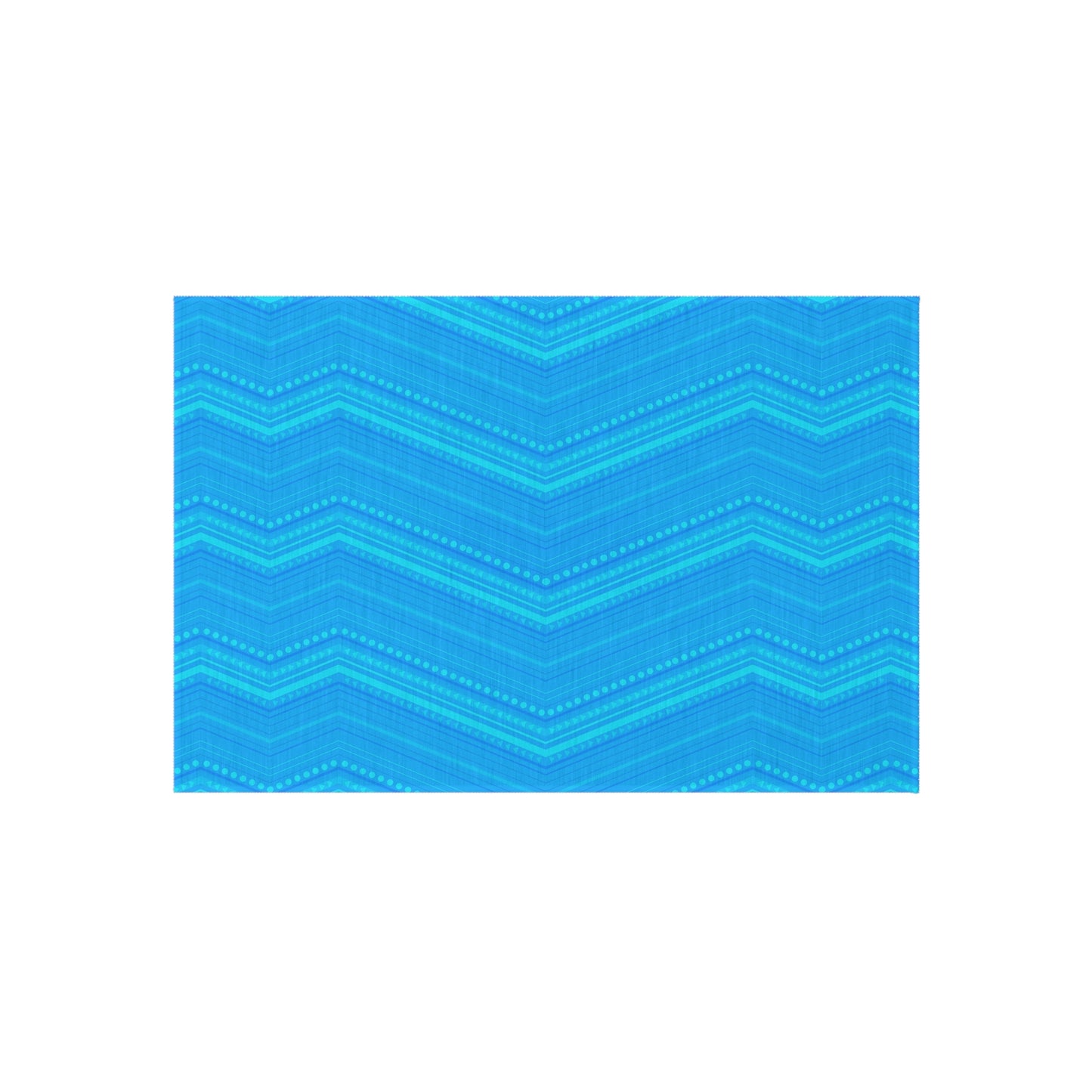Blue Chevron Pattern Outdoor/Indoor Rug | Weatherproof Patio Mat